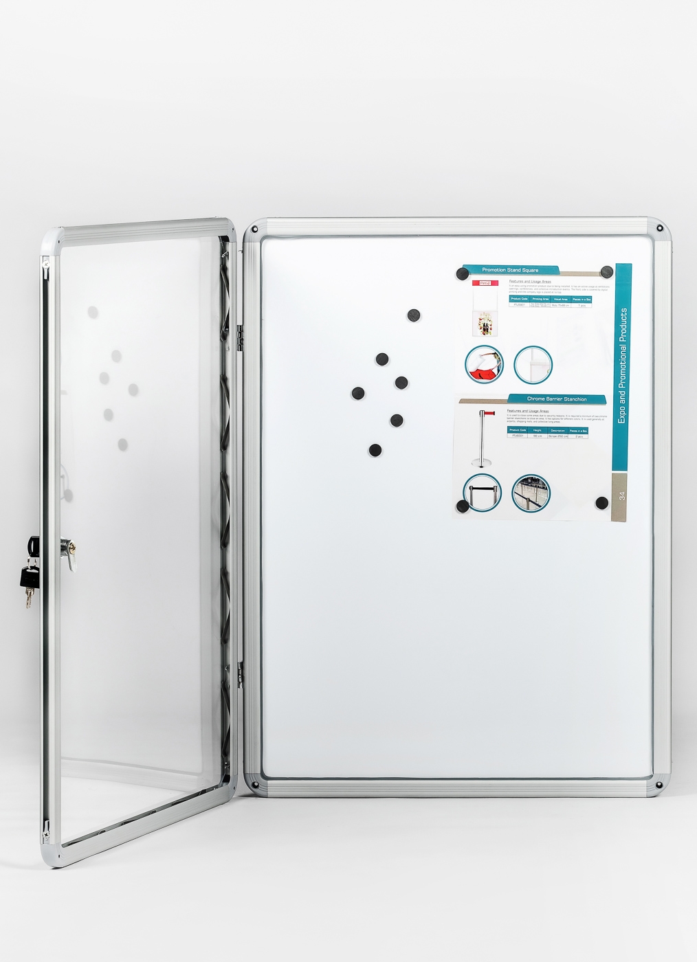 20 MM KİLİTLİ MANYETİK ZEMİNLİ İLAN PANOSU