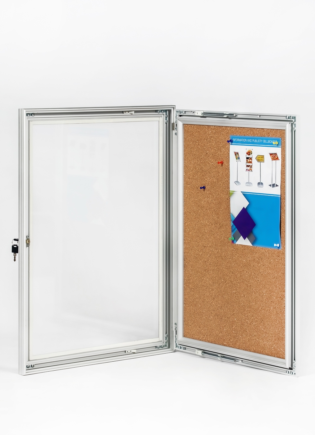 45 MM KİLİTLİ MANTAR ZEMİNLİ İLAN PANOSU