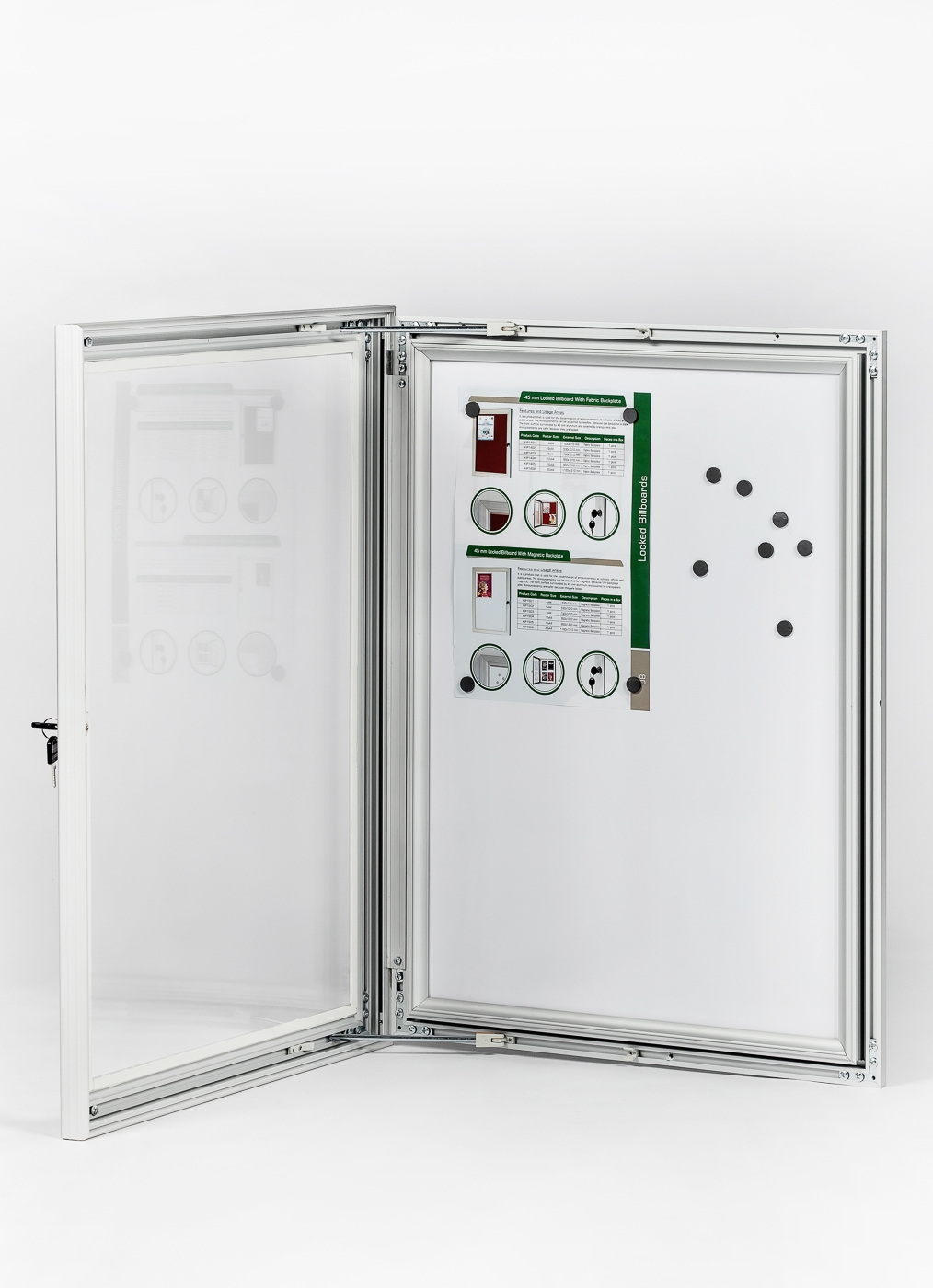 45 MM KİLİTLİ MANYETİK ZEMİNLİ İLAN PANOSU